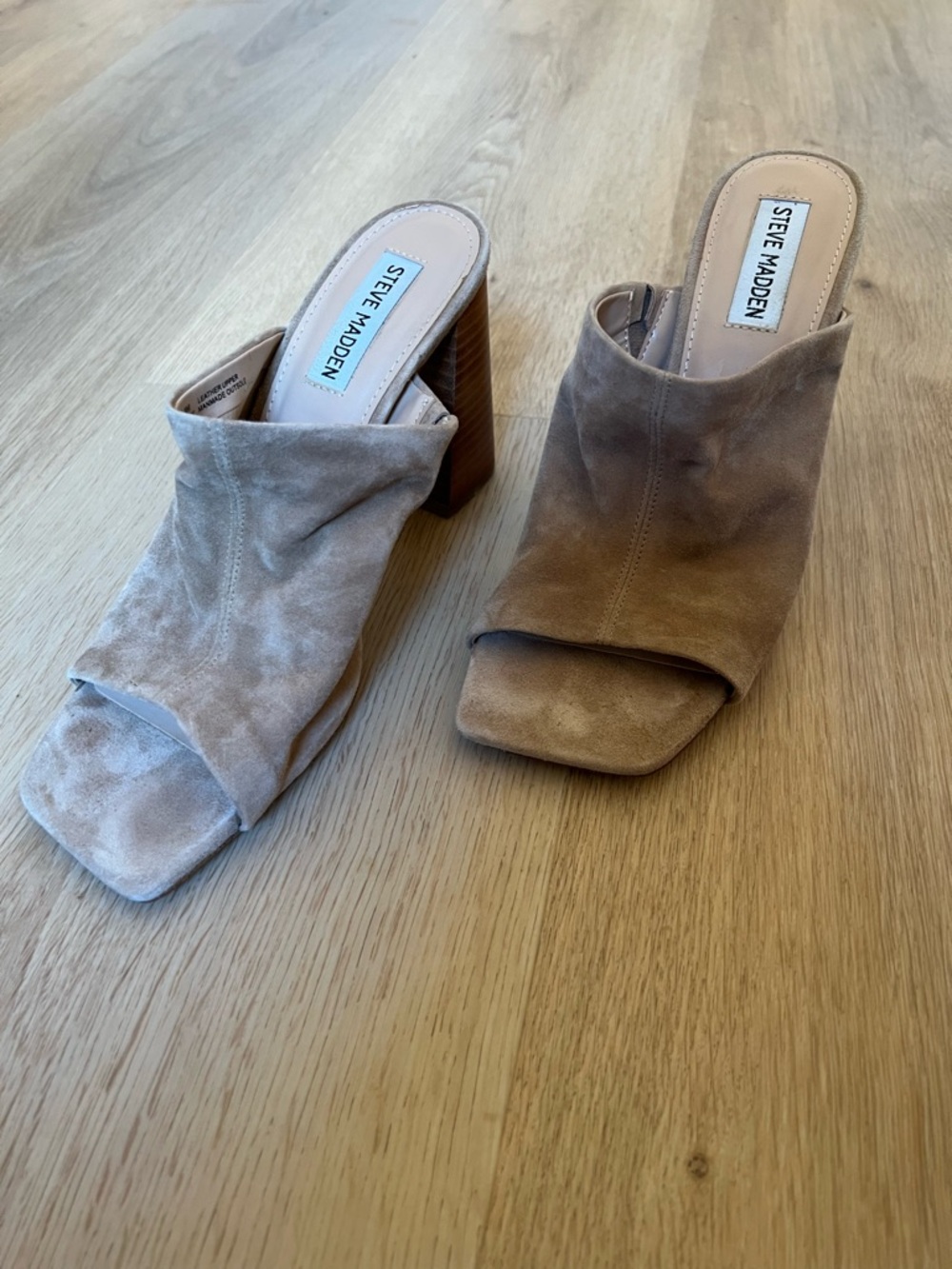 Steve Madden Tan Suede Mules - Picture 3 of 6